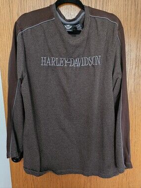 FINAL...Harley-Davidson Brown Long Sleeve Logo Tee